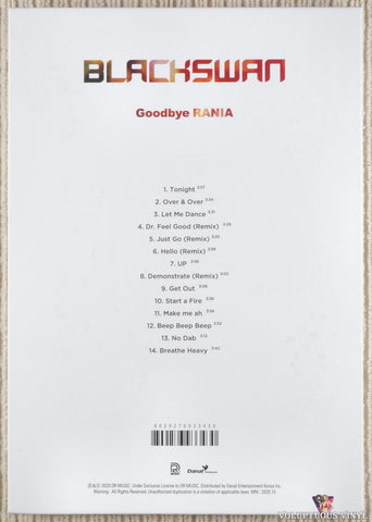 Blackswan ‎– Goodbye Rania CD back cover