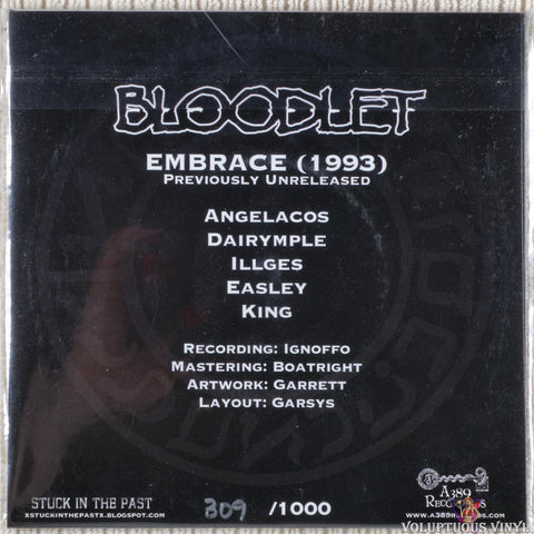 Bloodlet – Embrace vinyl record back cover