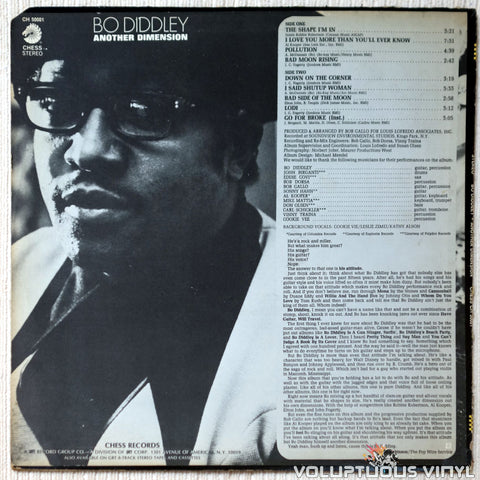Bo Diddley ‎– Another Dimension vinyl record back cover