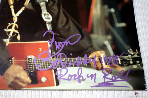 Bo Diddley ‎– Bo Diddley & Co, Live vinyl record front cover autograph