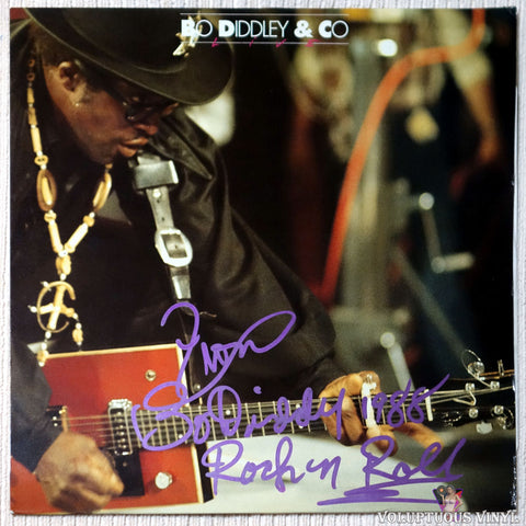 Bo Diddley – Bo Diddley & Co, Live (1985) French Press, Autographed Cover