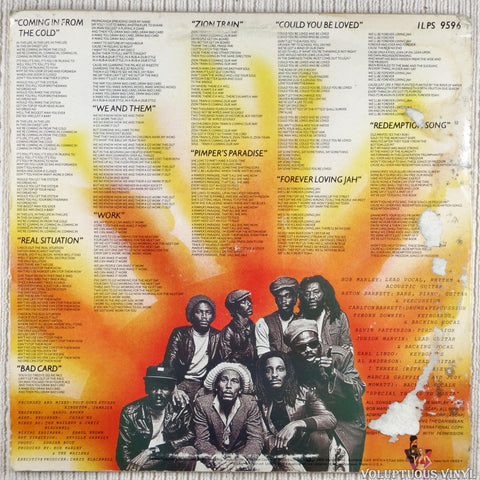 Bob Marley & The Wailers – Uprising vinyl record back cover