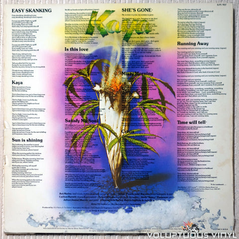 Bob Marley & The Wailers ‎– Kaya vinyl record back cover
