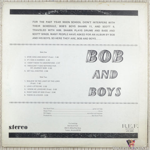 Bob Scott Frick – Bob And Boys vinyl record back cover