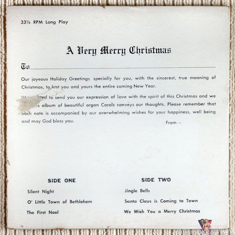 Bob Ward ‎– Merry Christmas 'Specially For You vinyl record back cover