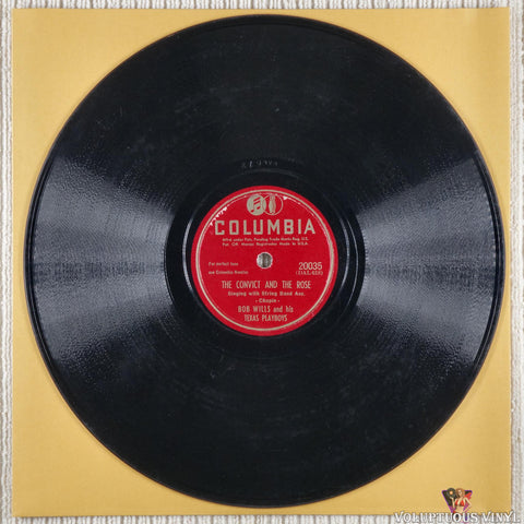 Bob Wills And His Texas Playboys – San Antonio Rose / The Convict And The Rose shellac Side B