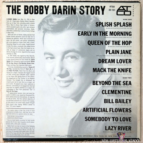 Bobby Darin ‎– The Bobby Darin Story vinyl record back cover