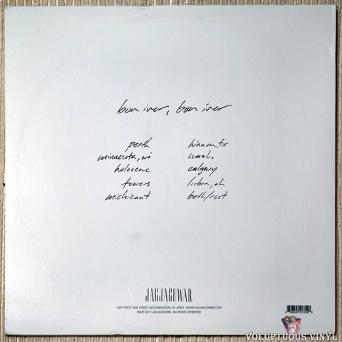 Bon Iver ‎– Bon Iver, Bon Iver vinyl record back cover
