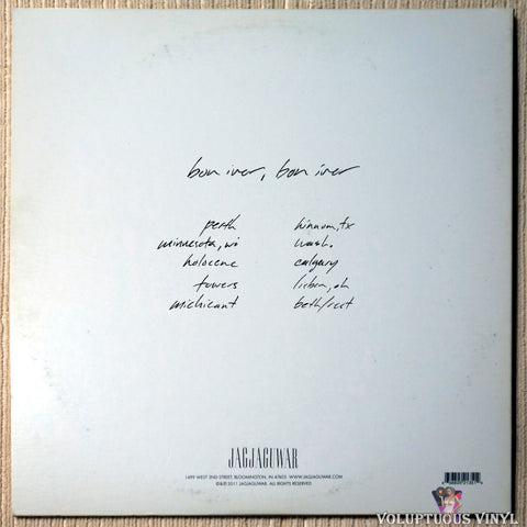 Bon Iver ‎– Bon Iver, Bon Iver vinyl record back cover