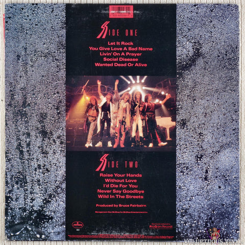 Bon Jovi – Slippery When Wet vinyl record back cover