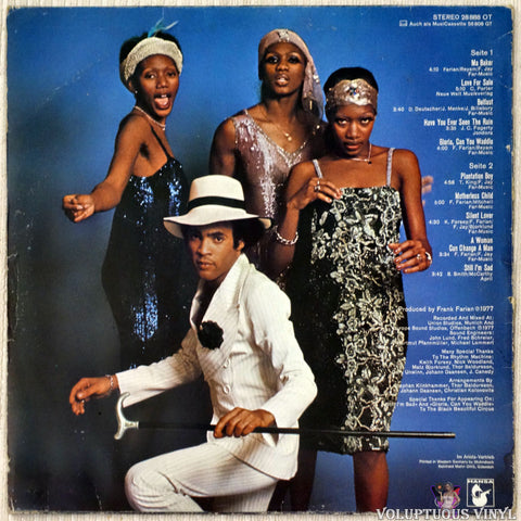 Boney M. ‎– Love For Sale vinyl record back cover