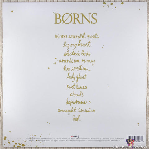 BØRNS ‎– Dopamine vinyl record back cover