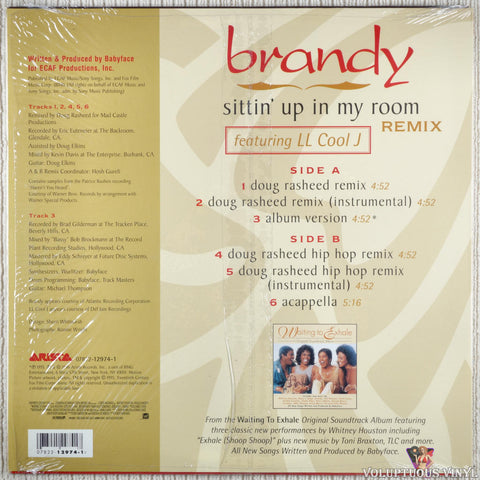 Brandy Featuring LL Cool J – Sittin' Up In My Room (Remix) vinyl record back cover