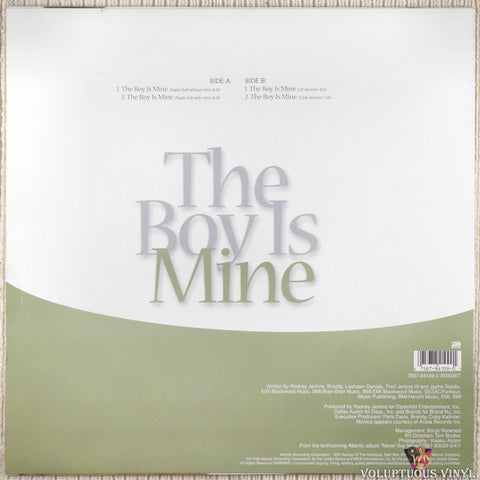 Brandy & Monica – The Boy Is Mine vinyl record back cover
