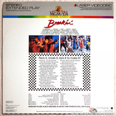 Breakin' - LaserDisc - Back Cover
