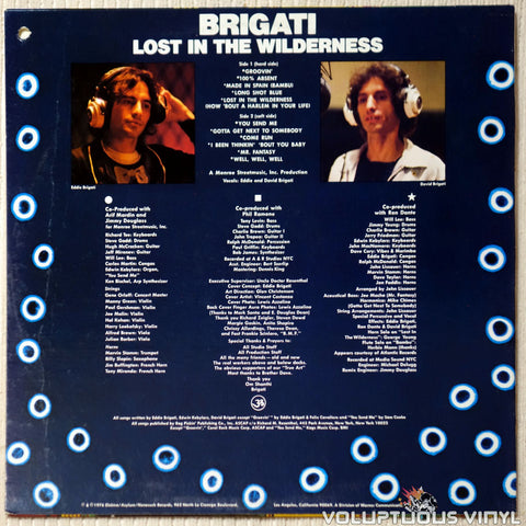 Brigati ‎– Lost In The Wilderness - Vinyl Record - Back Cover