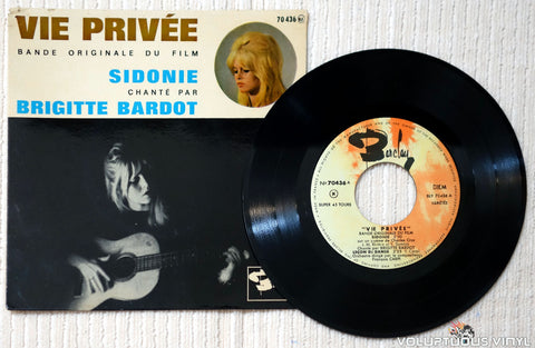 Brigitte Bardot ‎– Bande Originale Du Film Vie Privée vinyl record