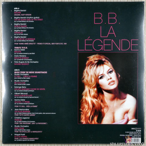 Brigitte Bardot ‎– B.B. La Légende vinyl record back cover