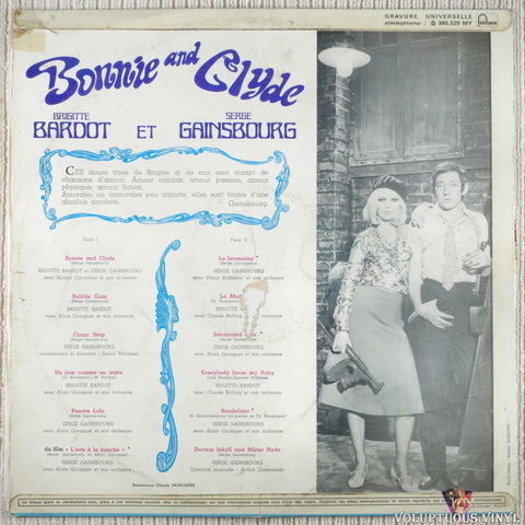 Brigitte Bardot Et Serge Gainsbourg – Bonnie And Clyde vinyl record back cover