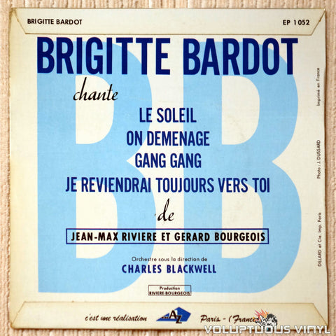 Brigitte Bardot ‎– Le Soleil vinyl record back cover