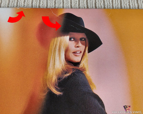 Brigitte Bardot – The Best Of Bardot vinyl record front cover top seam