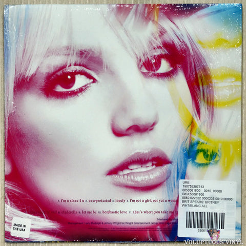 Britney Spears ‎– Britney vinyl record back cover
