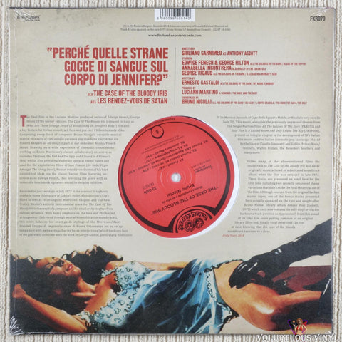 Bruno Nicolai – The Case Of The Bloody Iris vinyl record back cover