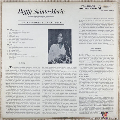Buffy Sainte-Marie ‎– Little Wheel Spin And Spin vinyl record back cover