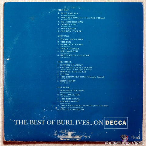 Burl Ives ‎– The Best Of Burl Ives vinyl record back cover