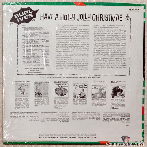 Burl Ives ‎– Have A Holly Jolly Christmas vinyl record back cover