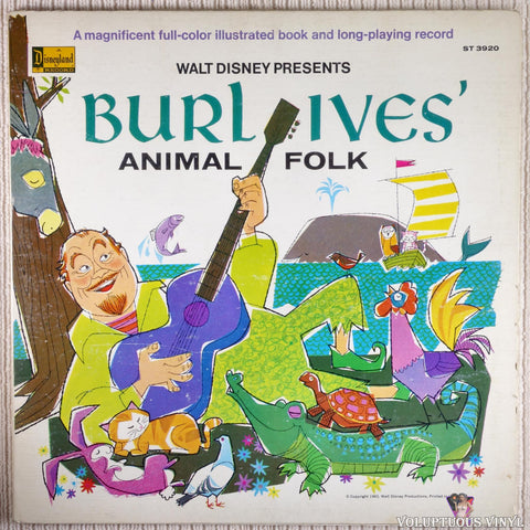 Burl Ives ‎– Walt Disney Presents Burl Ives' Animal Folk vinyl record front cover