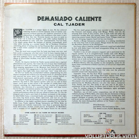 Cal Tjader ‎– Demasiado Caliente - Vinyl Record - Back Cover