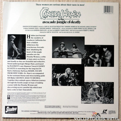 Cannibal Women in the Avocado Jungle of Death - LaserDisc - Back Cover
