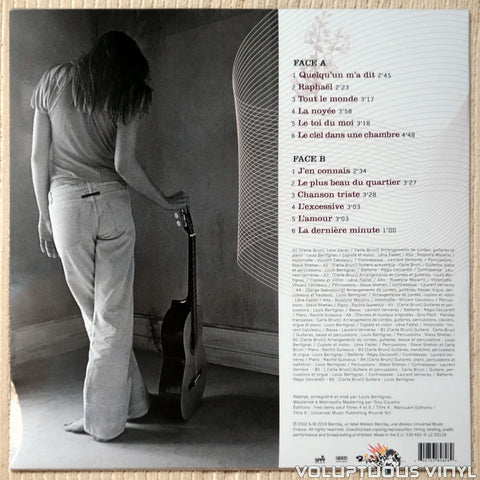 Carla Bruni ‎– Quelqu'Un M'A Dit vinyl record back cover