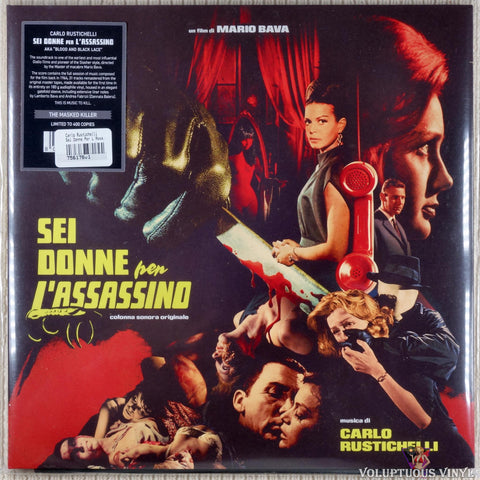 Carlo Rustichelli ‎– Sei Donne Per L'Assassino vinyl record front cover