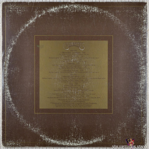 Carpenters ‎– The Singles 1969-1973 vinyl record back cover