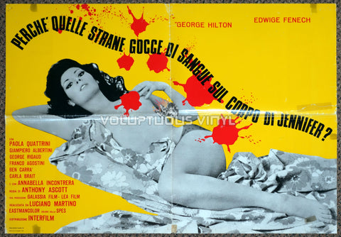 The Case of the Bloody Iris - Italian Soggetto - Movie Poster - Edwige Fenech Nude