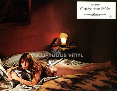 Catherine & Co. (1975) - German Lobby Card - Jane Birkin Nude In Bed