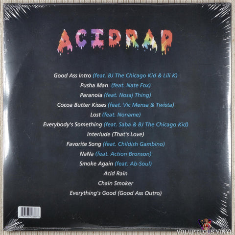 Chance The Rapper ‎– Acid Rap vinyl record back cover