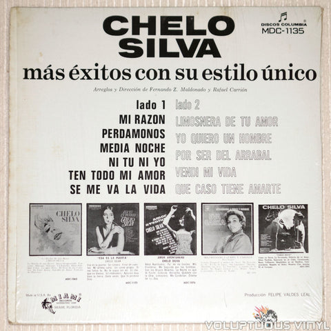 Chelo Silva ‎– Mas Exitos Con Su Estilo Unico - Vinyl Record - Back Cover