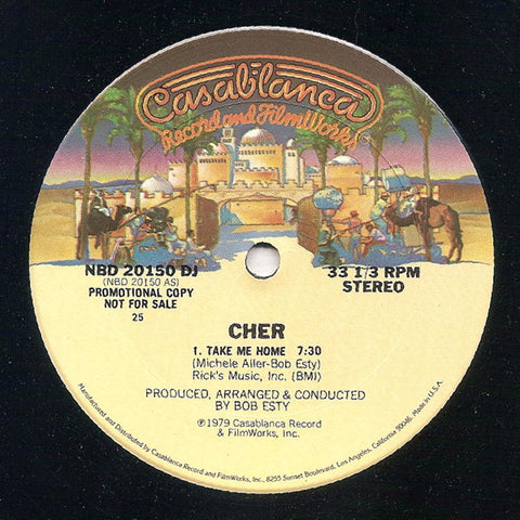Cher – Take Me Home (1979) 12" Single, Promo