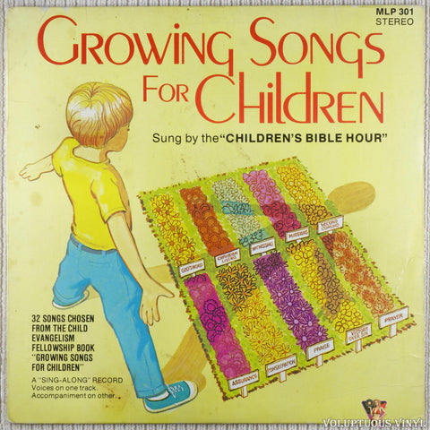 Children's Bible Hour ‎– Growing Songs For Children vinyl record front cover