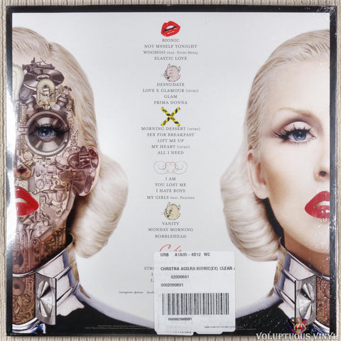 Christina Aguilera ‎– Bionic vinyl record back cover