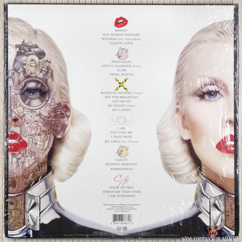 Christina Aguilera – Bionic vinyl record back cover