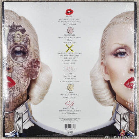 Christina Aguilera ‎– Bionic vinyl record back cover