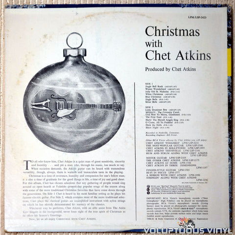 Chet Atkins ‎– Christmas With Chet Atkins vinyl record back cover