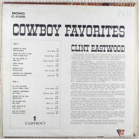 Clint Eastwood – Cowboy Favorites vinyl record back cover