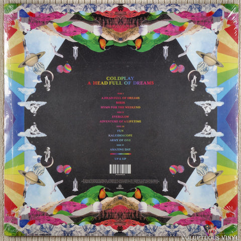 Coldplay ‎– A Head Full Of Dreams vinyl record back cover