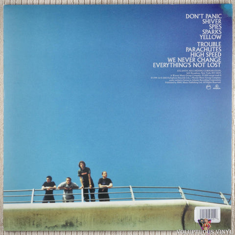Coldplay ‎– Parachutes vinyl record back cover