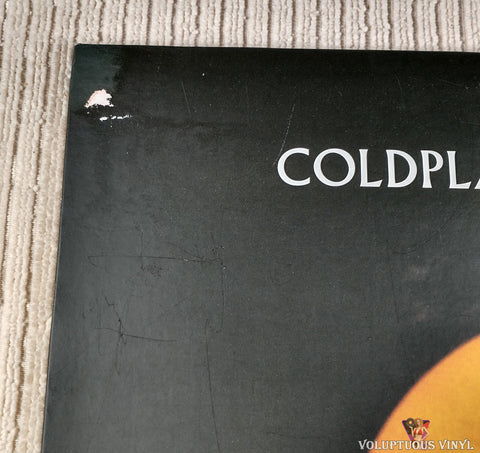 Coldplay ‎– Parachutes vinyl record front cover top left corner